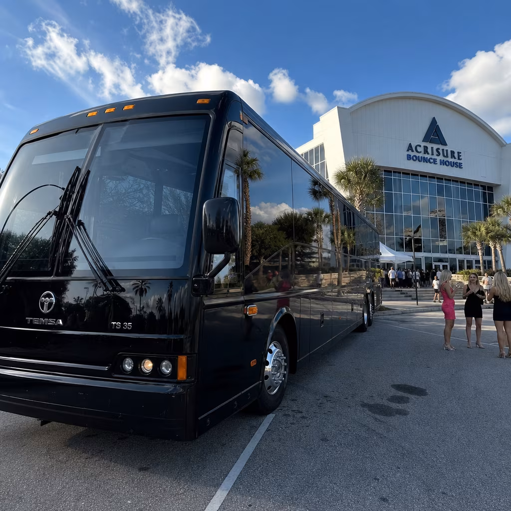Rent a Bus to Acrisure Bounce House