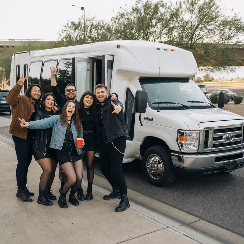 Black Mercedes Sprinter van staged for an Orlando Concert Transportation group