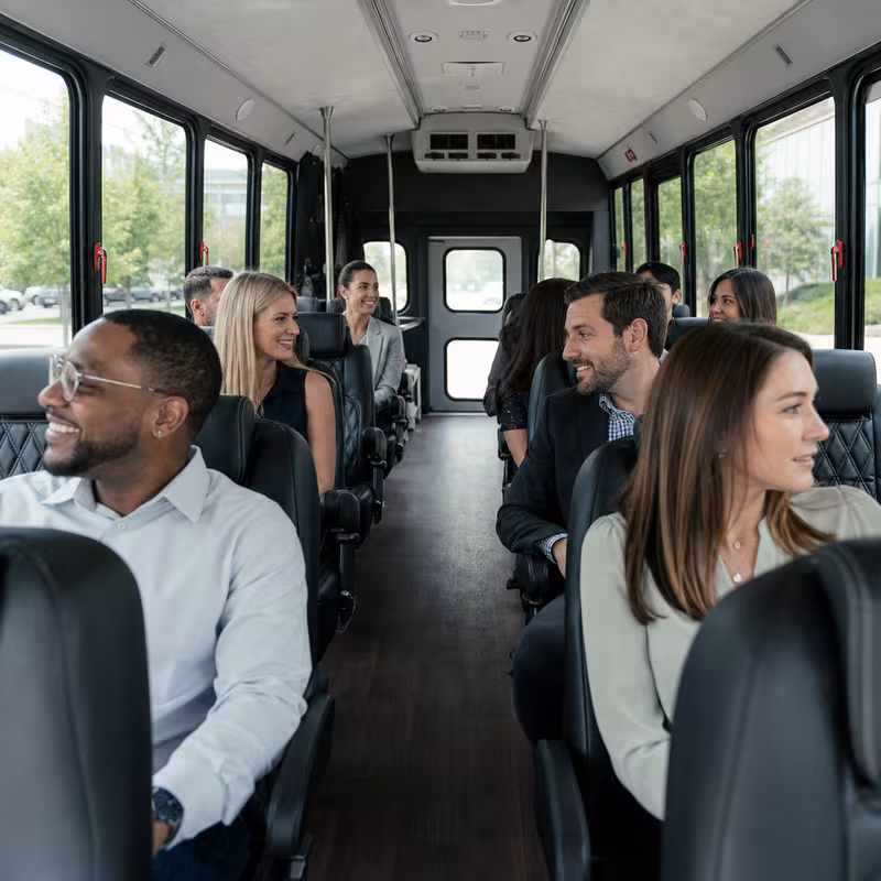 Black Mercedes Sprinter van staged for an Orlando Corporate Transportation group